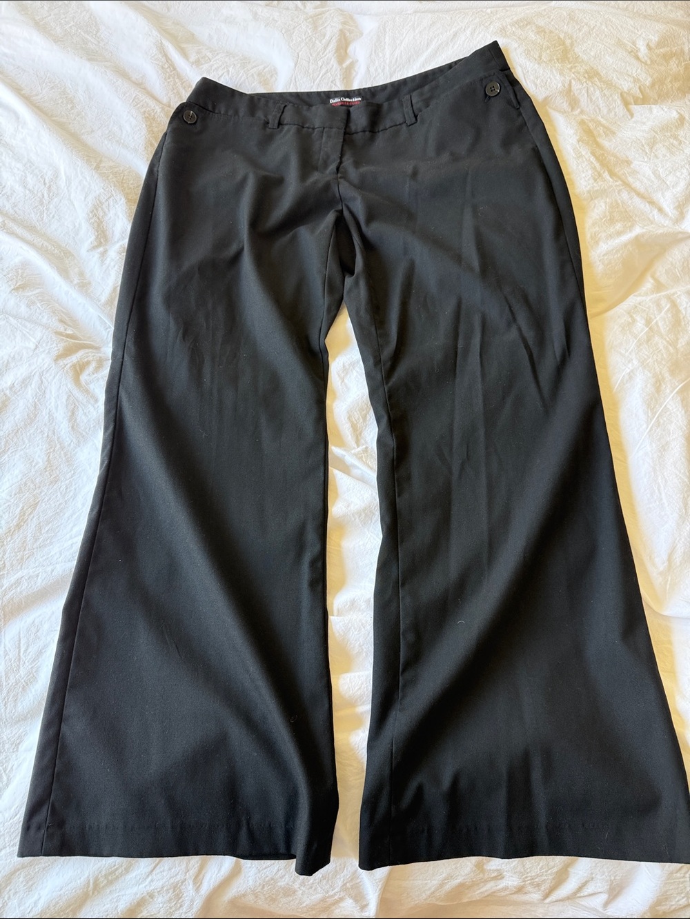 Dalia Collection Modern Fit Petite black dress pants with pockets, sz 12P, black